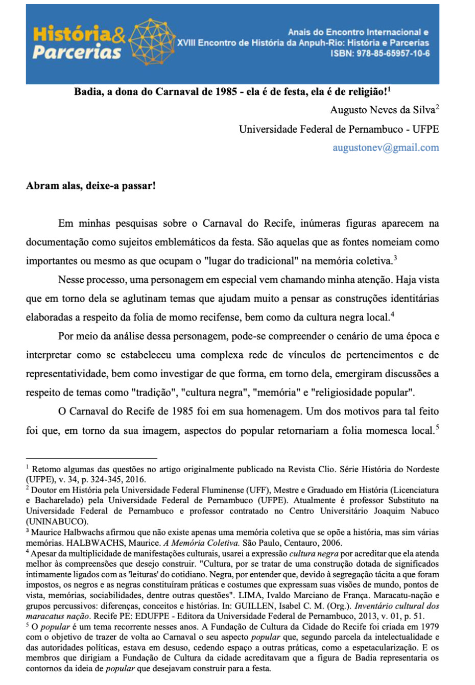 Badia a dona do Carnaval de 1985 Augusto Neves da Silva UFPE 2018 historia e estudos maracatuteca