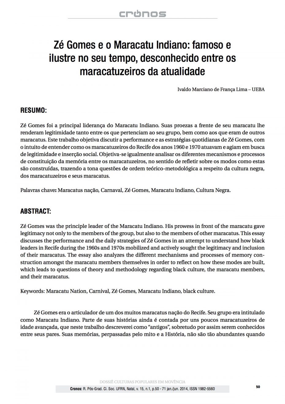 capa Ze Gomes e o Maracatu Indiano_famoso e ilustre no seu tempo desconhecido entre os maracatuzeiros da atualidade